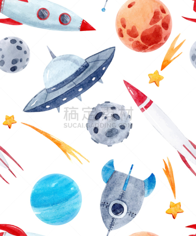 太空,水彩画,式样,婴儿,纺织品,图像,壁纸,图画书,想象,绘制