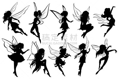 女孩,仙女,秘密,可爱的,飘然,翅膀,女人,布置,收集