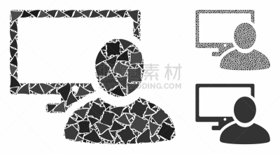 使用电脑,计算机图标,组物体,经理,电子邮件,一个物体,多样,撕破的,顾客,构图