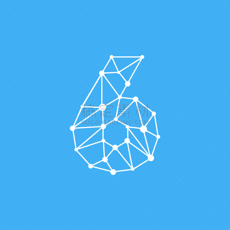 数字6,品牌名称,线条,点连成线,创造力,电子人,商务,几何形状,概念,模板