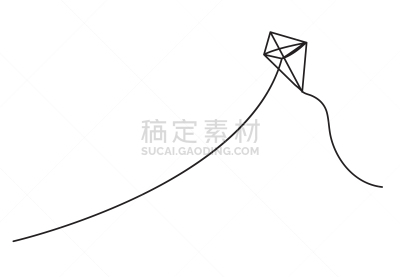 风筝,连续线图,国内著名景点,运动,图像,沼泽鳄,矢量,水平画幅,绘画插图