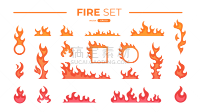 扁平化设计,式样,橙色,黄色,燃烧的火炬,矢量,绘画插图,火,布置