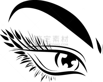 睫毛,长发,女性,人的眼睛,分离着色,图像,眼影,眉毛,美容院,画画