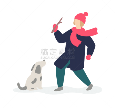 狗,女孩,街道,进行中,可爱的,周末活动,雪,文章,公园,小的