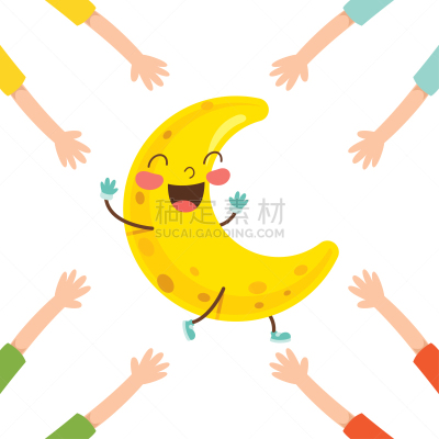 月亮,卡通,地球日,环境,行星,草图,圆形,白色,问候,微笑