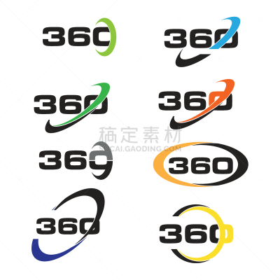 360 circle logo template bundle set