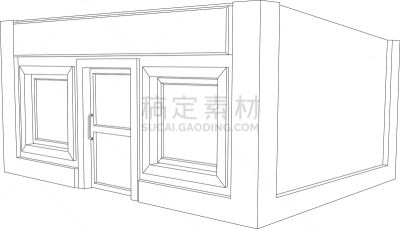 建筑业,商店,市场,轮廓,白色,木制,建筑,图像,矢量,分离着色