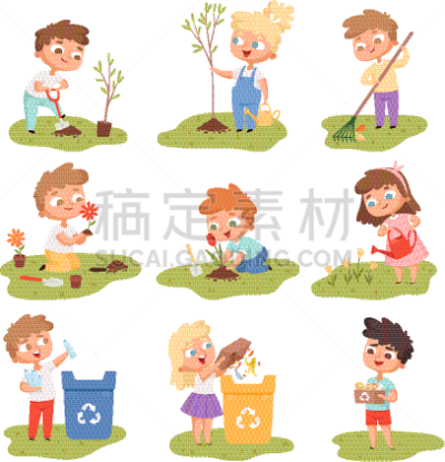 kids planting happy children gardening digging