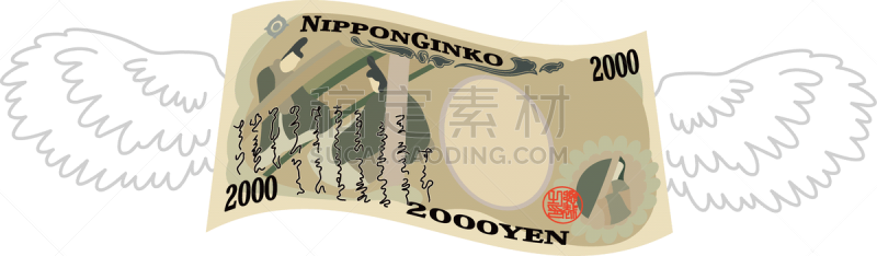 日本,翎毛,侧面视角,动物背脊,翅膀,鸟类,浪费钱,绘画插图,债务