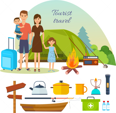 家庭,行李,旅行者,徒步旅行,自然,男人,女人,矢量,订婚,休闲