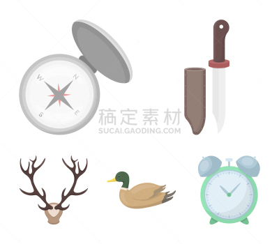 鹿,罗盘,有角的,鸭子,分离着色,自然,设备用品,品牌名称,覆盖,收集