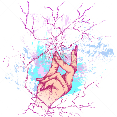 打响指,部分,背景分离,环境,女人,拇指,雷雨,背景,线条画,草图
