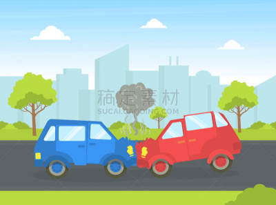 矢量,绘画插图,交通事故,公路,交通,两只动物,风险,车轮,汽车,迅速