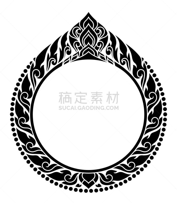 漏字板,圆形,传统,花纹,国境线,边框,自然,符号,垂直画幅,泰国
