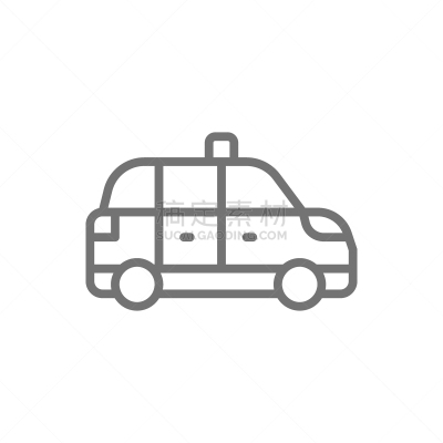 出租车,线图标,分离着色,白色背景,旅途,线条,卡车,汽车,交通,简单