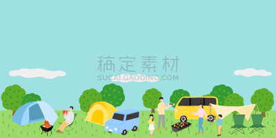 露营,夏天,人,肉制品,仅日本人,家庭,汽车,简单,椅子,枝繁叶茂