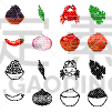 商品,计算机图标,红色,绿色,黑色,热,清新,芳香疗法,尝,收集
