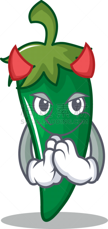 绿色,性格,恶魔,卡通,辣椒,冷,热,清新,自然,蹦