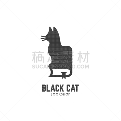 品牌名称,猫,黑色,传媒,图书馆,书店,模板,动物,标签,剪影