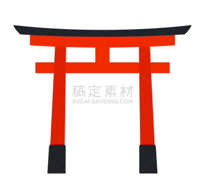 鸟居,计算机图标,可爱的,传统,背景分离,简单,建筑物门,著名景点,大门,剪贴画