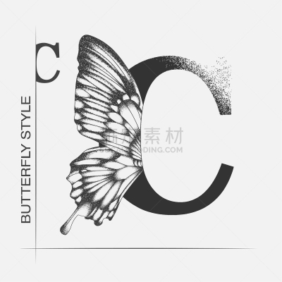 模板,文字,印有花压字品牌,矢量,字母,翅膀,品牌名称,绘画插图,英文字母c,蝴蝶