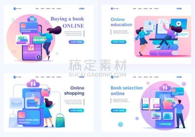 知识,书,移动应用程序,多样,戒童,门厅,概念,平坦的,设计,布置