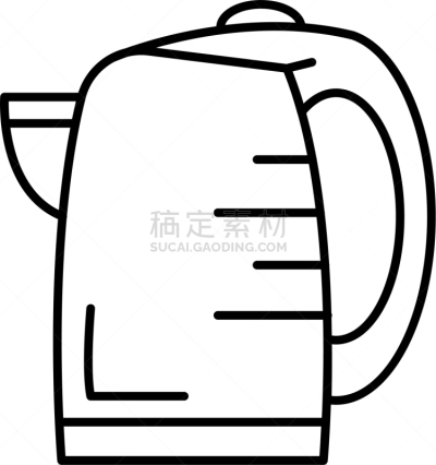 轮廓,计算机图标,壶,透明,黑色,金属,钢铁,不锈钢,热,电