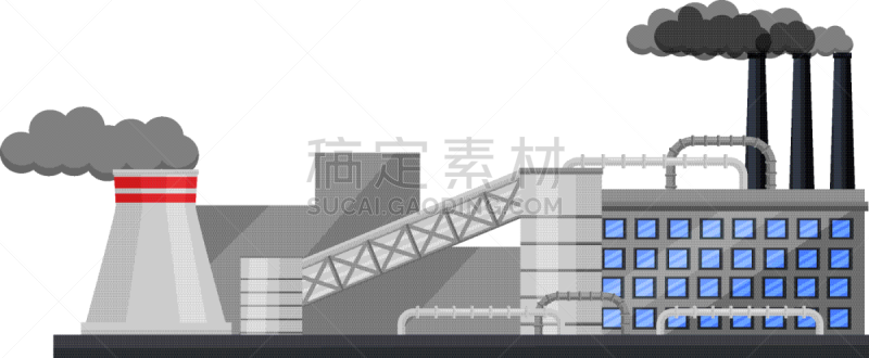 建筑业,烟囱,工厂,巨大的,灰色,环境,技术,模板,现代