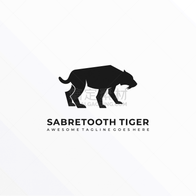 logo saber tooth silhouette style