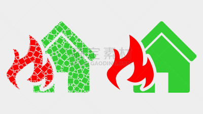 房屋,火,公寓,像素化,不规则的,长方形,式样,斑点,概念