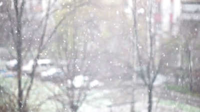 街上下雪-冬天的背景