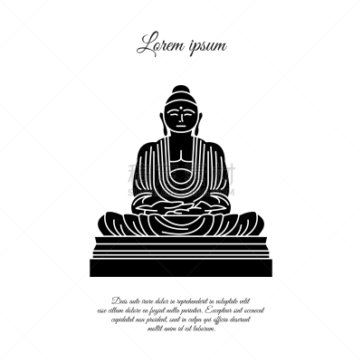 品牌名称,图标,绘画插图,白色,矢量,佛,黑色,冥想,设计