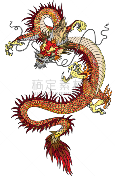 分离着色,亚洲,传统,幻想,动物,风水,矢量