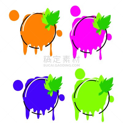 清新,果汁,水果,乱画,标签,计算机图标,矢量,动物手,概念,绘制
