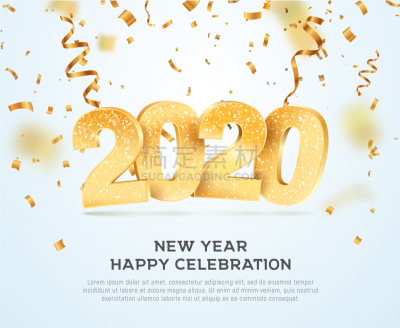 2020,新年前夕,请柬,事件,周年纪念,模板,装饰物,庆祝,问候
