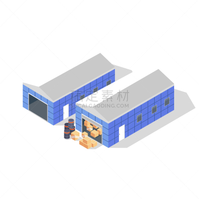 仓库,蓝色,灰色,建筑体,数字2,屋顶,商务,安全,板条箱,三维图形