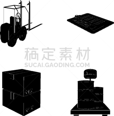 货物集装箱,叉车,设备用品,滑垒守场员,分离着色,商务,包装,递送,收集