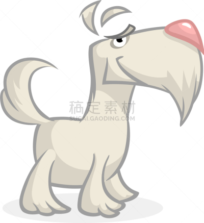 可爱的,狗,苏格兰粗毛猎狐犬,幽默,卡通,纯种犬,梗犬,小的,坐,站