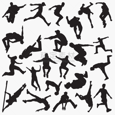 parkour silhouettes