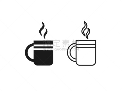 茶杯,绘画插图,轮廓,计算机图标,矢量,直的,扁平化设计,饮料,茶,可爱的