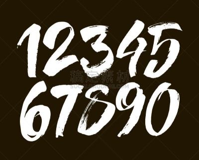 画笔,墨水,数字,丙稀画,字母表次序,黑色背景,文字,背景分离,字母,数字1