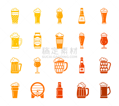 彩色图片,符号,啤酒杯,形状,概念,图像,矢量,分离着色,剪影,复古