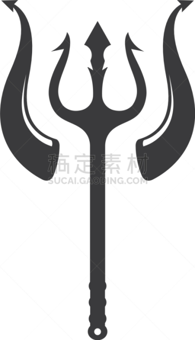 品牌名称,三叉乾,图标,有角的,模板,埃希瓦金字塔,魔鬼,Triton,复古