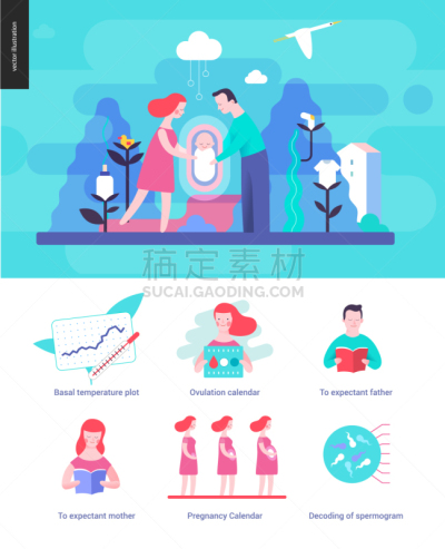 信息图表,健康保健,基础的，基本的,家庭,母亲,父亲,图像,布置,分娩