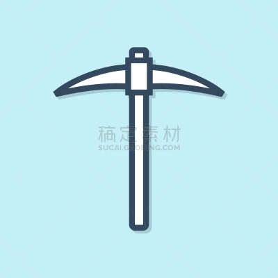 鹤嘴斧,分离着色,蓝色,蓝色背景,计算机图标,线条,线条画,商务,直的,斧