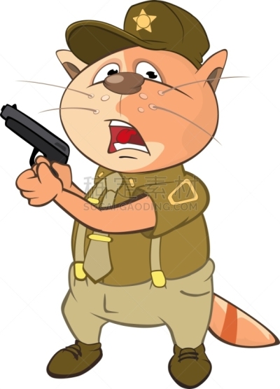 可爱的,猫,卡通,宠物,制服,争论