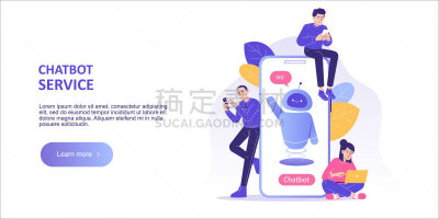 概念,网站横幅,自动的,矢量,现代,聊天机器人,移动应用程序,发展,打电话,服务
