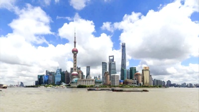 上海天际线与城市景观的延时摄影