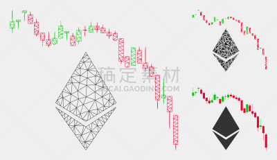 铁丝网,图表,模型,以太坊,三角形,放气的,时髦的,破败,下降
