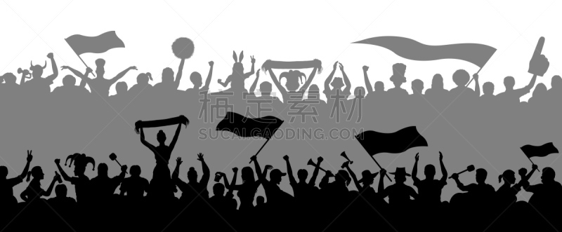 群众,小丑帽,体育团队,运动,热情,啦啦队,绘画插图,足球,手摇花,制服